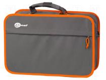 Beutel  orange,grau  Stoff