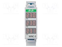 Вольтметр  цифровой,монтажный  80÷500В  на DIN-рейку  LCD x3