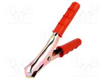 Krokodilklemme  300A  Ber.Halt  max.30mm  L. ges  140mm  rot