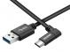 Daten- und Ladekabel USB - USB Type-C, 100cm, Winkelstecker 90°, schwarz
