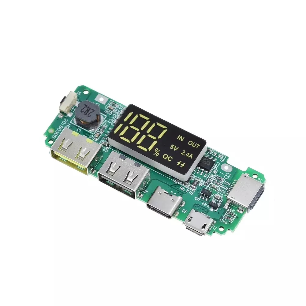CREATALL CA-524 Modul powerbanky 5V/2.4A s ochranou – Dual USB – Micro/USB‑C pro Li-Ion 18650