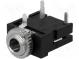 Buchse  Jack 3,5mm x 18,6mm  weiblich  stereo  mit Schalter  THT
