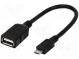 Kabel  OTG, USB 2.0  USB A-Buchse, Micro-USB-B-Stecker  0,2m