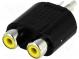 T-Kupplung  RCA-Buchse x2,RCA-Stecker  mono