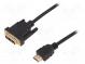 Cable  HDMI 1.4  DVI-D (18+1) plug,HDMI plug  3m  black  30AWG