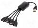 Hub USB  USB A-Buchse x4,USB A-Stecker  USB 2.0  schwarz  0,15m