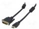 Cable  HDMI 1.4  DVI-D (24+1) plug,HDMI plug  1.8m  black