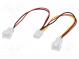 Kabel  Versorgung  3pin männlich x2,3pin weiblich  0,15m