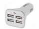 KFZ-Netzteil  USB A-Buchse x4  Sp.Strom  12÷24VDC  5V/1,4A,5V/2A