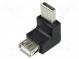 Adapter  USB 2.0  USB A-Buchse, USB A Eckstecker  Farbe  schwarz