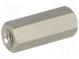 Distanzmuffe mit Gewinde  14mm  Innengew  M3  Messing  Nickel