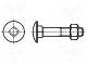 Schraube  M5x60  DIN  603  Kopf  Kugelkopf  quadratisch  Stahl  Zink