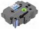 Band  24mm  8m  blau  Zeichenfarbe  schwarz  laminiert,mit Kleber