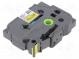 Band  18mm  8m  gelb  Zeichenfarbe  schwarz  laminiert,mit Kleber