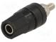 Buchse  4mm Bananen  24A  schwarz  vernickelt  isoliert  36mm