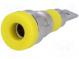 Buchse  4mm Bananen  24A  60VDC  gelb  vernickelt  28mm