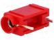 Buchse  4mm Bananen  24A  60VDC  rot  versilbert  PCB  isoliert