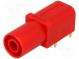 Buchse  4mm Bananen  24A  rot  vergoldet  PCB  isoliert  33,6mm