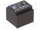 Transformator  überzogen  0,5VA  230VAC  6V  6V  42mA  42mA  PCB
