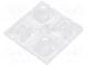 Linse für LED  quadratisch  transparent  H  12,27mm
