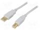 Kabel  USB 2.0  USB A-Stecker, USB B-Stecker  vergoldet  5m  grau