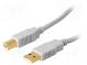 Kabel  USB 2.0  USB A-Stecker, USB B-Stecker  vergoldet  5m  grau
