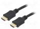 Cable  HDMI 2.0  HDMI plug,both sides  PVC  0.5m  black  30AWG