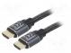 Cable  HDMI 2.0  HDMI plug,both sides  polyamide  3m  black  28AWG