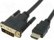 Cable  DVI-D (24+1) plug,HDMI plug  1.8m  black