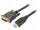 Cable  DVI-D (24+1) plug,HDMI plug  3m  black  Core  Cu