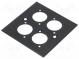 Montageadapter  vierfach  Öffnung für Senkkopfschraube  schwarz