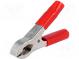 Krokodilklemme  30A  Ber.Halt  max.25mm  L. ges  80mm  rot