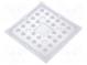 Linse für LED  quadratisch  Mat  PMMA Plexiglas  transparent