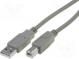 Kabel  USB 2.0  USB A-Stecker, USB B-Stecker  vernickelt  5m  grau