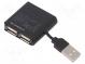 Hub USB  USB 2.0  PnP und hot-plug  schwarz  Portanzahl  4