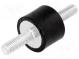 Vibrationsdämpfer  M6  Ø  20mm  Gummi  L  15mm  L. Gewinde  18mm