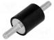 Vibrationsdämpfer  M6  Ø  20mm  Gummi  L  25mm  L. Gewinde  18mm