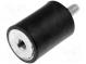 Vibrationsdämpfer  M4  Ø  15mm  Gummi  L  20mm  L. Gewinde  10mm