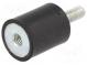 Vibrationsdämpfer  M6  Ø  20mm  Gummi  L  25mm  L. Gewinde  18mm