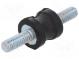 Vibrationsdämpfer  M4  Ø  10mm  Gummi  L  10mm  L. Gewinde  10mm