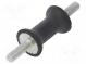 Vibrationsdämpfer  M6  Ø  20mm  Gummi  L  30mm  L. Gewinde  18mm