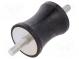 Vibrationsdämpfer  M8  Ø  40mm  Gummi  L  50mm  L. Gewinde  23mm