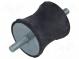 Vibrationsdämpfer  M10  Ø  60mm  Gummi  L  60mm  L. Gewinde  28mm