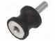 Vibrationsdämpfer  M6  Ø  20mm  Gummi  L  19mm  L. Gewinde  18mm