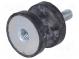 Vibrationsdämpfer  M6  Ø  25mm  Gummi  L  20mm  L. Gewinde  18mm