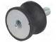 Vibrationsdämpfer  M8  Ø  30mm  Gummi  L  20mm  L. Gewinde  23mm
