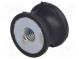 Vibrationsdämpfer  M6  Ø  20mm  Gummi  L  15mm  H  6mm  223N  60N/mm