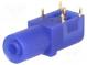 Buchse  4mm Bananen  24A  33mm  blau  vergoldet  für Frontplatten
