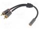 Aux-Adapter  RCA  vergoldet  schwarz  stereo  0,2m