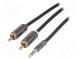 Aux-Adapter  RCA  vergoldet  schwarz  stereo  1m